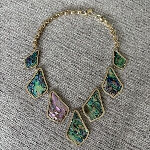 Elegant Gold and Green Statement Necklace